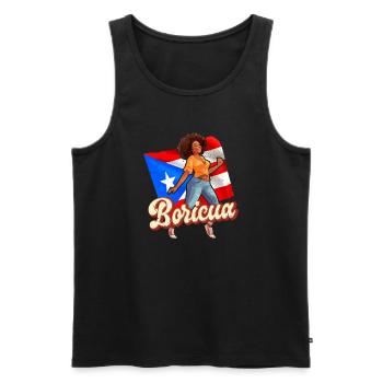 Afro latina boricua puerto rico karibischer tanz - Männer Premium Bio Tank Top - Schwarz - Vorne - AI Model Male 178 light (178cm)