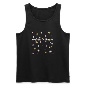 Konfetti im Herzen - Männer Premium Bio Tank Top - Schwarz - Vorne - Michal (187cm)