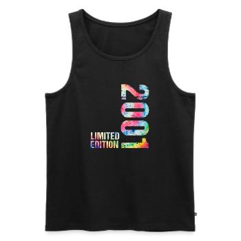 18 JAHRE 18. GEBURTSTAG LIMITED EDITION 2001 - Männer Premium Bio Tank Top - Schwarz - Vorne - Michal (187cm)