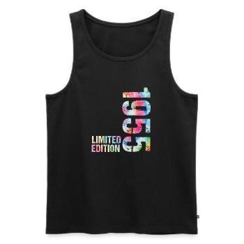 18 JAHRE 18. GEBURTSTAG LIMITED EDITION 1955 - Männer Premium Bio Tank Top - Schwarz - Vorne - Michal (187cm)