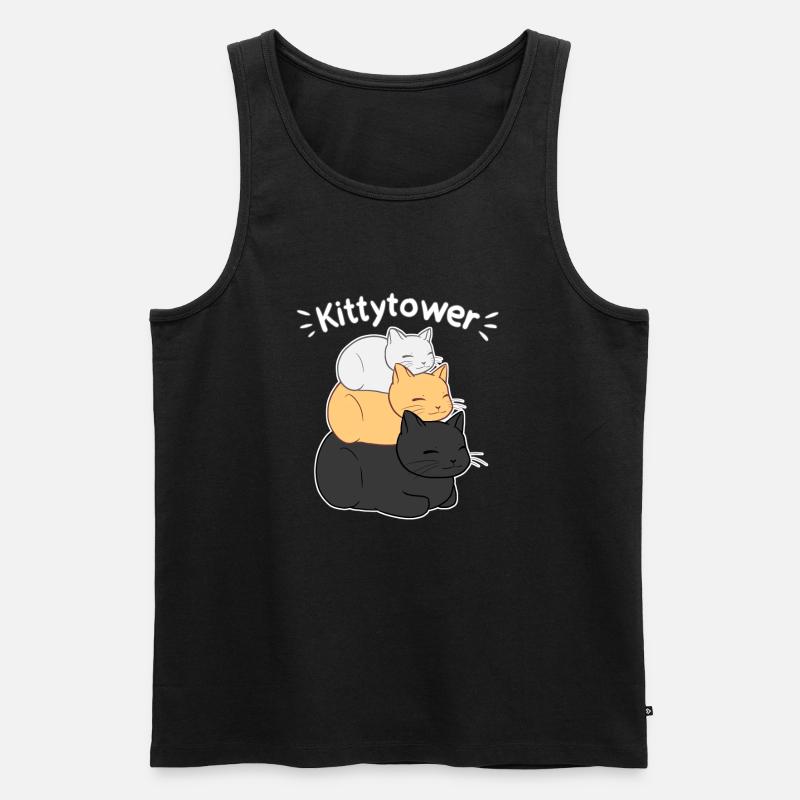 kittytower2 - Männer Premium Bio Tank Top - Schwarz