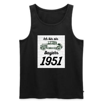 Oldtimer 1951 - Männer Premium Bio Tank Top - Schwarz - Vorne - Michal (187cm)