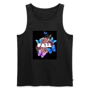 Fall Herbst Designer T-shirt - Männer Premium Bio Tank Top - Schwarz - Vorne - Michal (187cm)