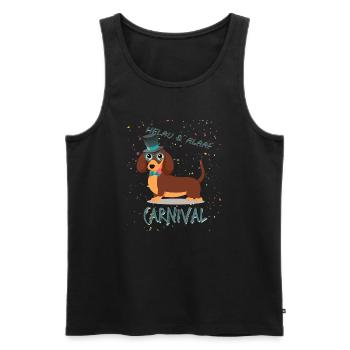Gentleman, Dachshund, Carnival, Carnival, Helau Alaaf - Men's Premium Organic Tank Top - black - Front - Michal (187cm)
