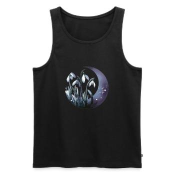 Schneeglöckchen gezeichnet - Männer Premium Bio Tank Top - Schwarz - Vorne - AI Model Male 178 light (178cm)