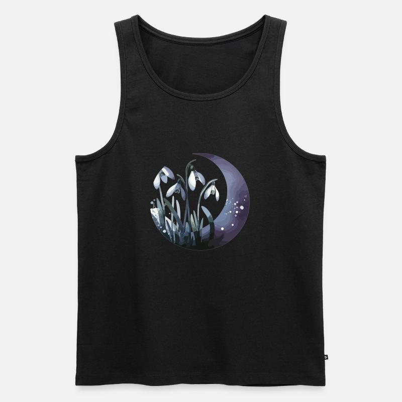 Schneeglöckchen gezeichnet - Männer Premium Bio Tank Top - Schwarz