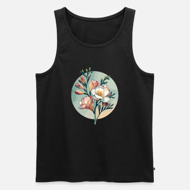 Freesien gezeichnet - Männer Premium Bio Tank Top - Schwarz