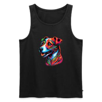 Chien Jack Russell Terrier - Débardeur bio Premium Homme - noir - Devant - AI Model Male 178 light (178cm)