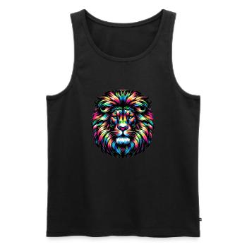 Löwe - Männer Premium Bio Tank Top - Schwarz - Vorne - Michal (187cm)