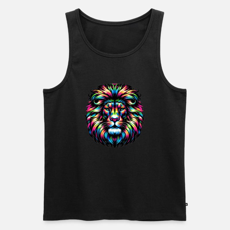 Löwe - Männer Premium Bio Tank Top - Schwarz