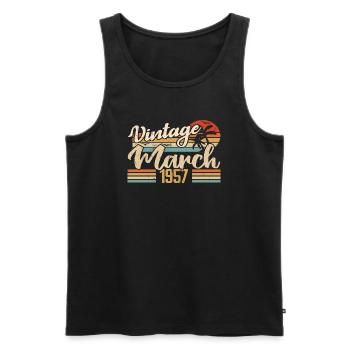 March 1957 Anniversary Gift March 1957 Gift - Men's Premium Organic Tank Top - black - Front - Michal (187cm)