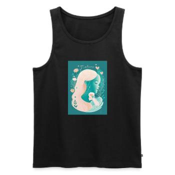 Embrace: Pastel Peach Lovers in Nature - Men's Premium Organic Tank Top - black - Front - AI Model Male 178 light (178cm)