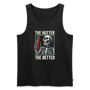 The Hotter The Better Funny Skeleton With Hot Sauc - Men's Premium Organic Tank Top - black - Front - AI Model Male 178 light (178cm)