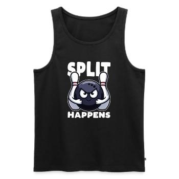 Split Happens Bowling Lustige Bowlingkugel zwei Pins - Männer Premium Bio Tank Top - Schwarz - Vorne - AI Model Male 178 light (178cm)