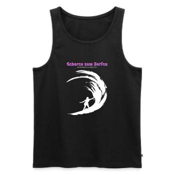 Zum Surfen geboren - Männer Premium Bio Tank Top - Schwarz - Vorne - Michal (187cm)