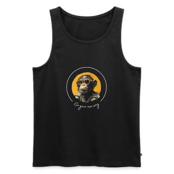 Monkey Sunglasses Cool - Men's Premium Organic Tank Top - black - Front - AI Model Male 178 light (178cm)
