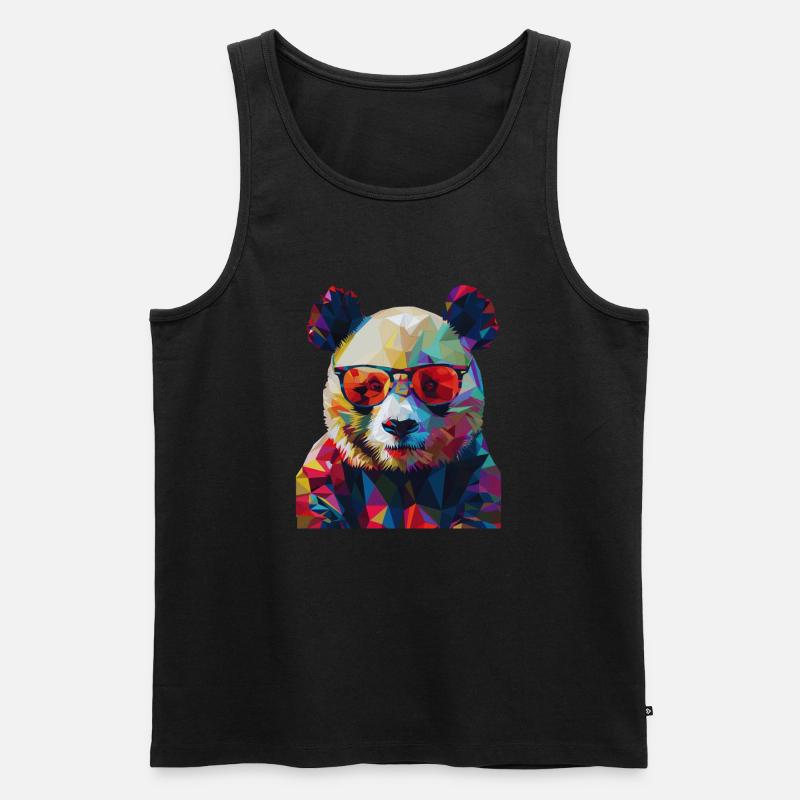 Geometric Panda 1 - Männer Premium Bio Tank Top - Schwarz