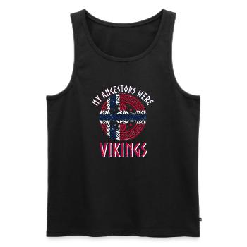 Viking ancestors valhalla odin vikings - Men's Premium Organic Tank Top - black - Front - AI Model Male 178 light (178cm)