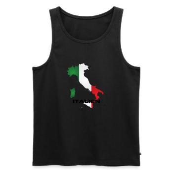 Italy - Men's Premium Organic Tank Top - black - Front - AI Model Male 178 light (178cm)