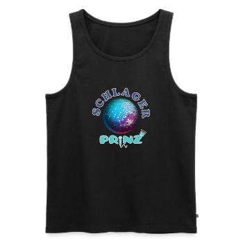 Schlager Prinz Schlagerfan Schlagerparty - Männer Premium Bio Tank Top - Schwarz - Vorne - Michal (187cm)