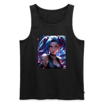 Anime-Mädchen - Männer Premium Bio Tank Top - Schwarz - Vorne - Michal (187cm)
