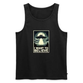 I want to belive - Männer Premium Bio Tank Top - Schwarz - Vorne - Michal (187cm)