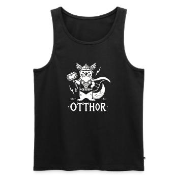 Otthor Otter Lustig Wikinger Wortspiel Wikinger Otter Odin - Männer Premium Bio Tank Top - Schwarz - Vorne - Michal (187cm)