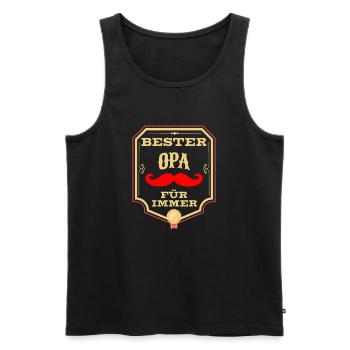 Besten Opa der Welt Auszeichnung - Männer Premium Bio Tank Top - Schwarz - Vorne - Michal (187cm)