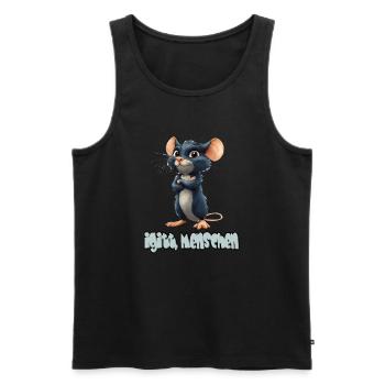 Lustige Ratte Mit Spruch, Igitt, Menschen - Männer Premium Bio Tank Top - Schwarz - Vorne - Michal (187cm)