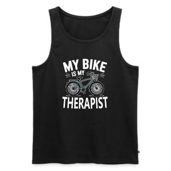 Mon vélo est mon thérapeute Vélo deux roues - Débardeur bio Premium Homme - noir - Devant - Michal (187cm)