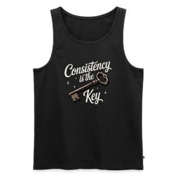 Beständigkeit ist das wichtigste motivierende Zitat Positiv - Männer Premium Bio Tank Top - Schwarz - Vorne - AI Model Male 178 light (178cm)