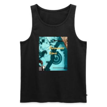 Summertime - Männer Premium Bio Tank Top - Schwarz - Vorne - AI Model Male 178 light (178cm)