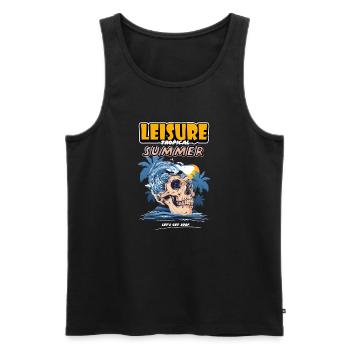 Leisure Tropical Summer - Men's Premium Organic Tank Top - black - Front - AI Model Male 178 light (178cm)