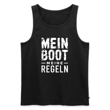 Mein Boot Meine Regeln - Männer Premium Bio Tank Top - Schwarz - Vorne - Michal (187cm)