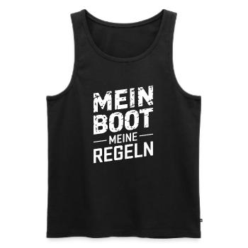 Mein Boot Meine Regeln - Männer Premium Bio Tank Top - Schwarz - Vorne - Michal (187cm)