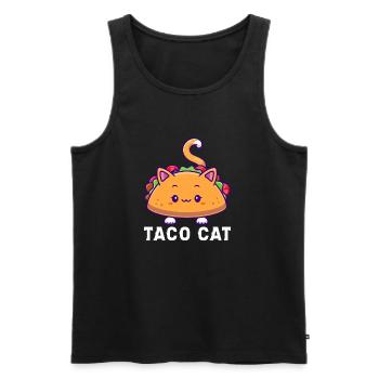 Taco Cat Adorable Kawaii Food Art - Men's Premium Organic Tank Top - black - Front - AI Model Male 178 light (178cm)