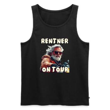 Pensioners on Tour - Men's Premium Organic Tank Top - black - Front - Michal (187cm)