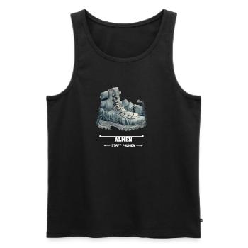 Almen statt Palmen lustiges Wandern Bergsteigen - Männer Premium Bio Tank Top - Schwarz - Vorne - Michal (187cm)