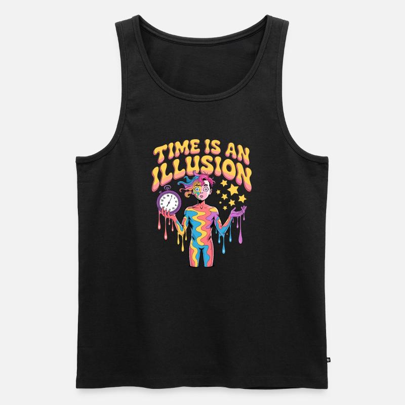 Zeit ist eine Illusion Psychedelisches Design - Männer Premium Bio Tank Top - Schwarz