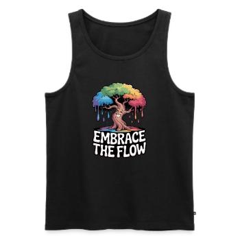 Melting Tree - Men's Premium Organic Tank Top - black - Front - AI Model Male 178 light (178cm)