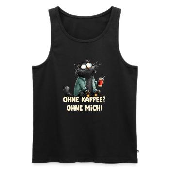 Ohne Kaffee ohne Mich - Männer Premium Bio Tank Top - Schwarz - Vorne - Michal (187cm)