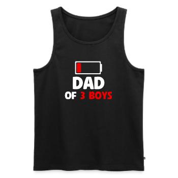Papa de 3 garçons - Débardeur bio Premium Homme - noir - Devant - Michal (187cm)