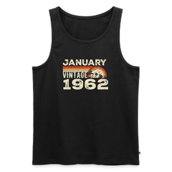 Januar 1962 Jahrgang Geburtstag 1962, Jahrgang 1962 - Männer Premium Bio Tank Top - Schwarz - Vorne - Michal (187cm)