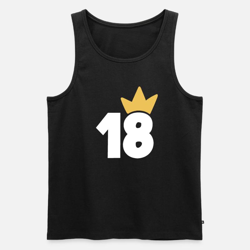 18 Krone Nummer 18 - Männer Premium Bio Tank Top - Schwarz