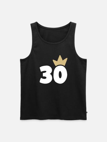 30 Krone Nummer 30 - Männer Premium Bio Tank Top - Schwarz