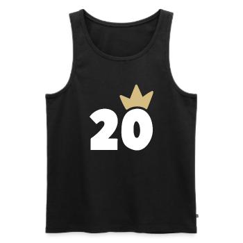 20 crown number 30 - Men's Premium Organic Tank Top - black - Front - AI Model Male 178 light (178cm)