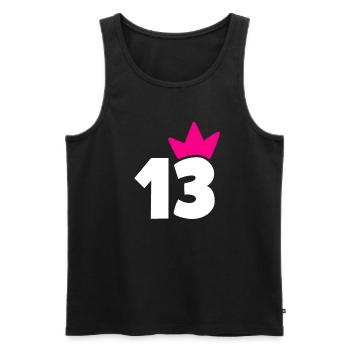13 Krone Girl 13 - Men's Premium Organic Tank Top - black - Front - AI Model Male 178 light (178cm)