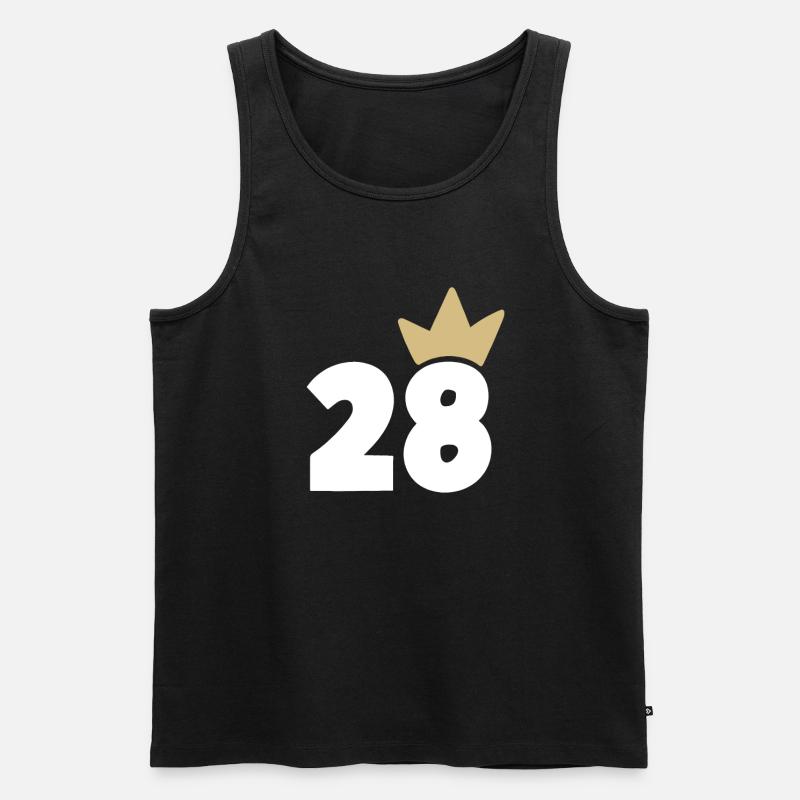 28 Krone Nummer 28 - Männer Premium Bio Tank Top - Schwarz