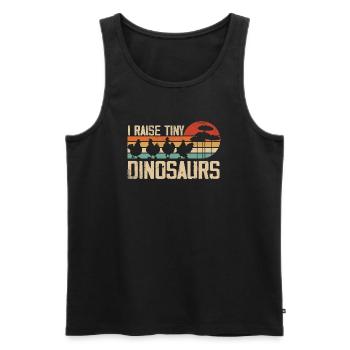 Ich ziehe winzige Dinosaurier auf Vintage Retro Huhn - Männer Premium Bio Tank Top - Schwarz - Vorne - AI Model Male 178 light (178cm)