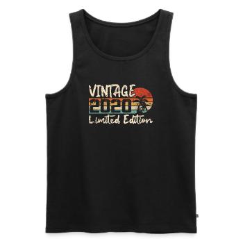 Vintage 2020 Vintage 2020 Birthday Gift - Men's Premium Organic Tank Top - black - Front - AI Model Male 178 light (178cm)